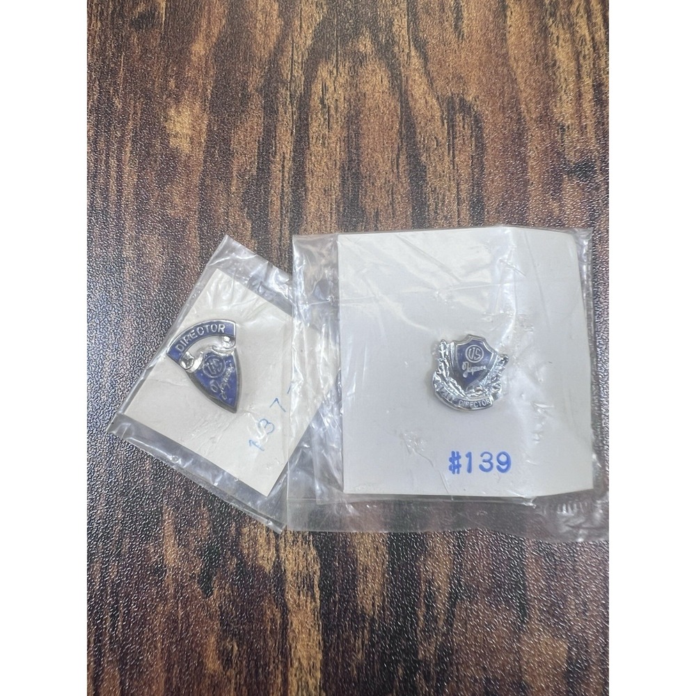 Lot Of 2 Vintage US Jaycees Director Lapel Pin Brilliant Blue‎
